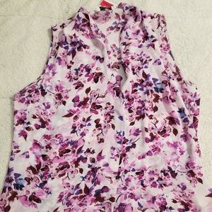 Flower print v neck tank Tote 4